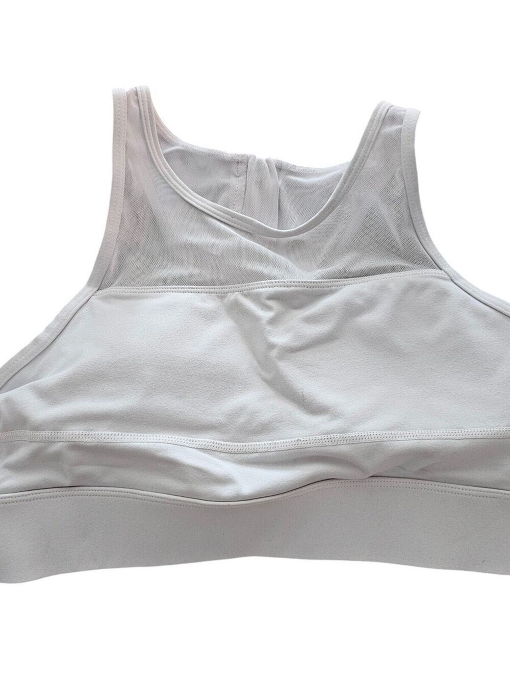 Zyia Active Womens Sz S Sports Bra High Neckline High Impact White